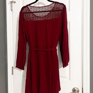 GAP Burgundy Long Sleeve Dress